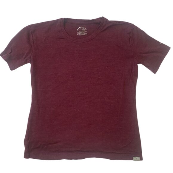 Burgundy Merinotech Womens Short sleeve t-shirt size Medium - Picture 2 of 7